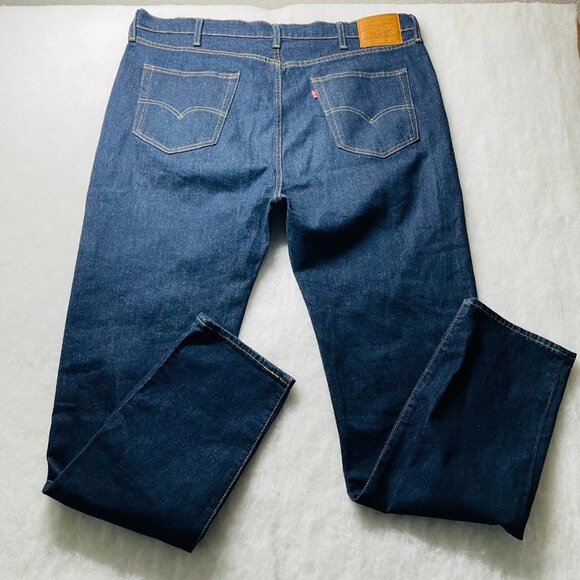 Levi's 512 Mens Blue Raw Denim Straight Jeans Tagged W44xL36 Meas. W42x32.5 - Picture 2 of 12